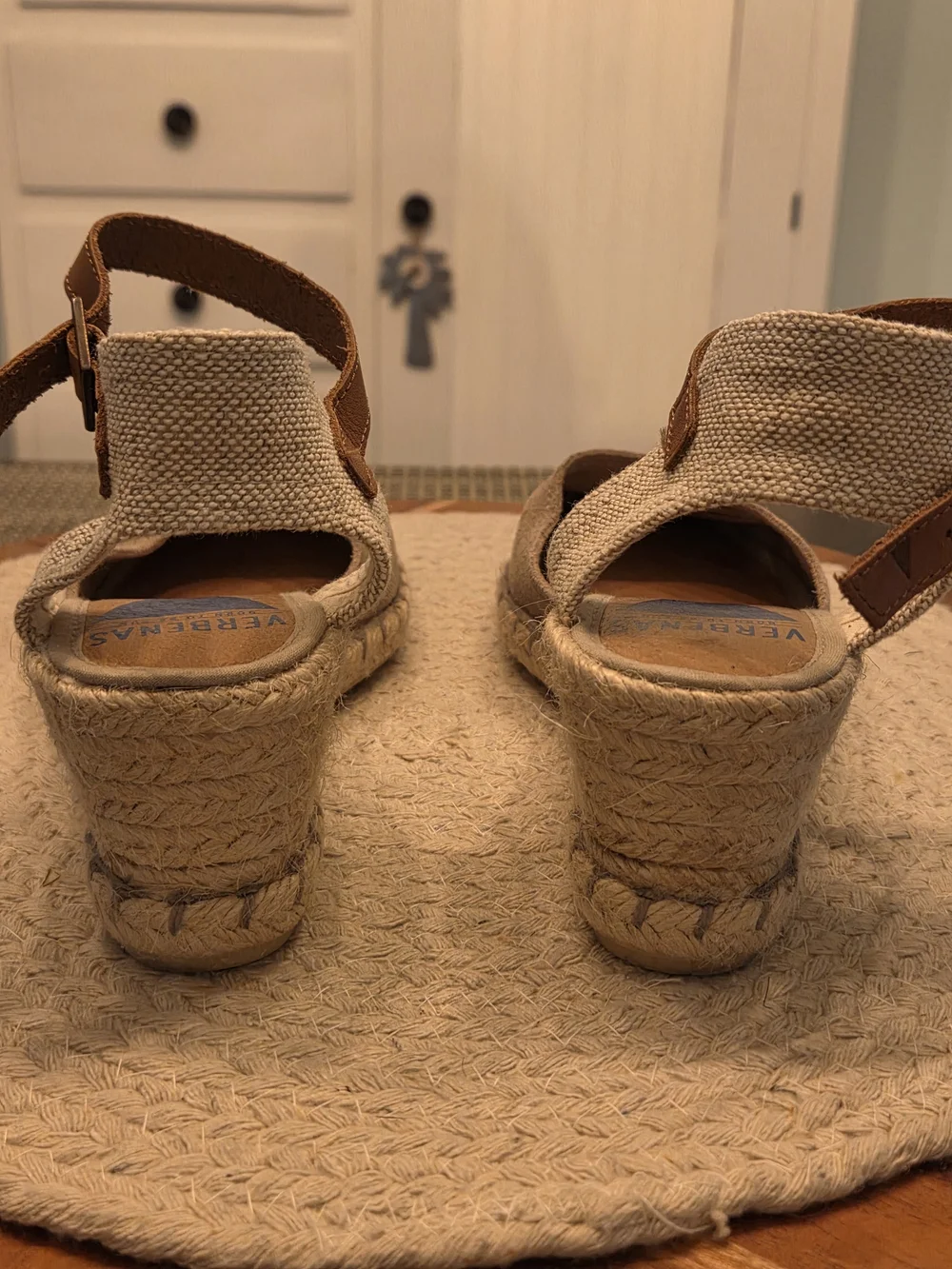 Women's Tan Espadrille Wedge Ankle-Strap Sandal 37